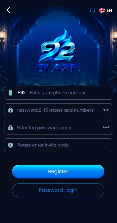 New account registration form on mobile